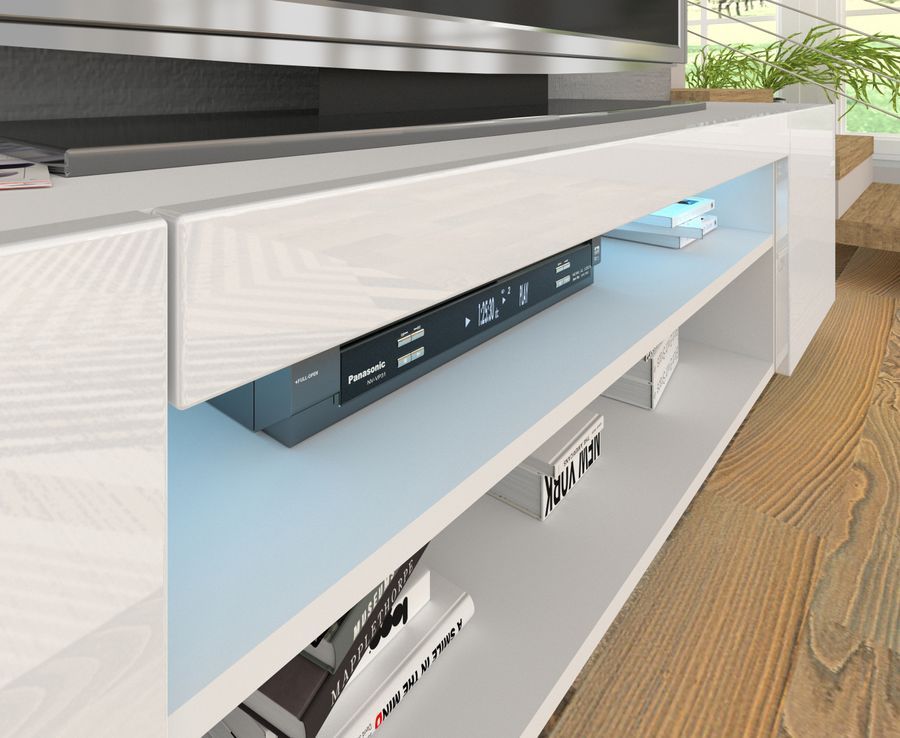 Тумба для вітальні KATE 189 білий мат/білий глянець BIM FURNITURE фото - artos.in.ua