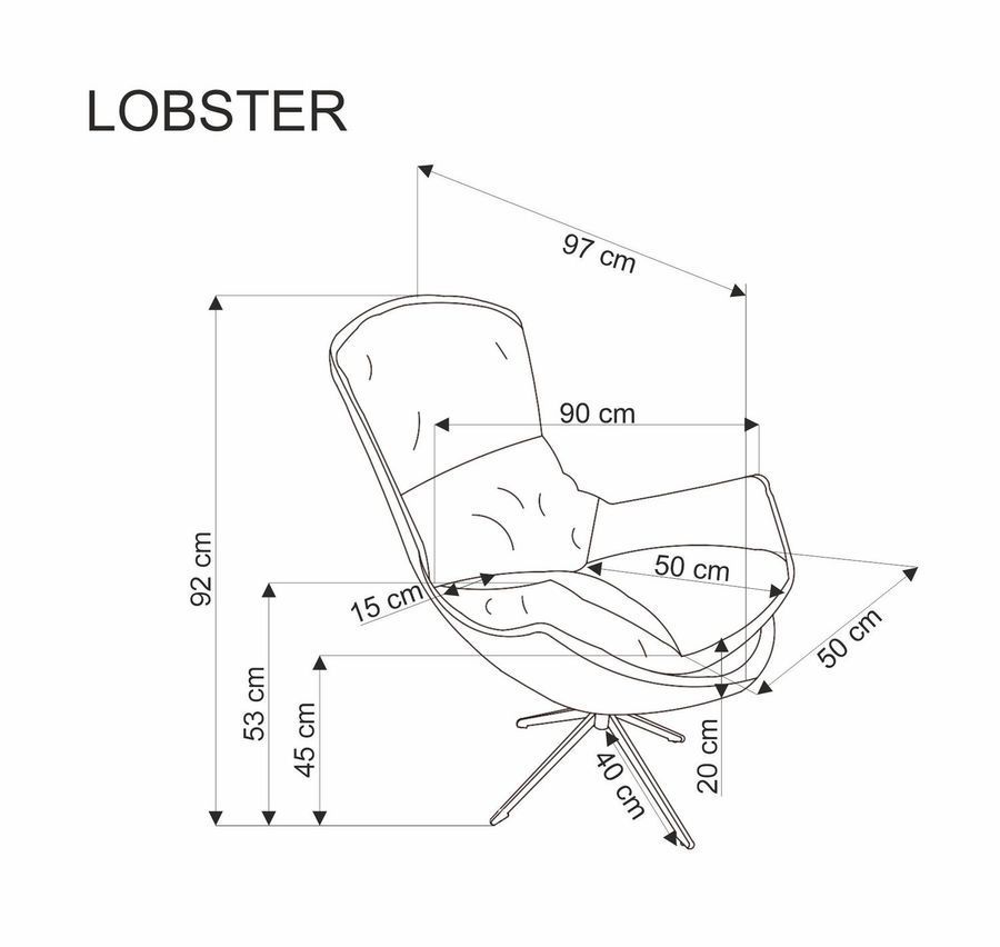 Кресло lobster бежевый фото - artos.in.ua