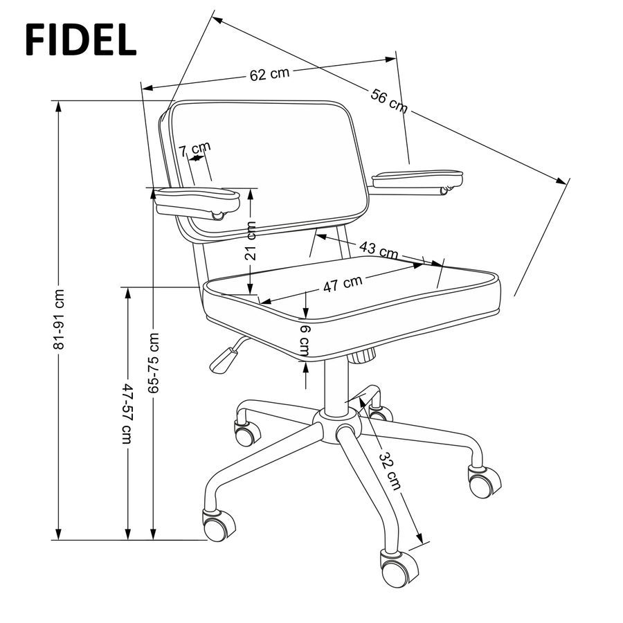 Компьютерное поворотное кресло FIDEL серый Halmar Польша