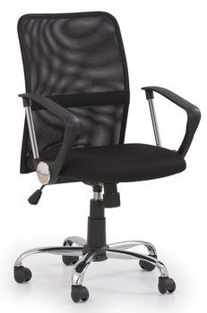 Кресло офисное Tony механизм Tilt, хромированный металл/мембранная ткань черный, сетка красный Halmar Польша