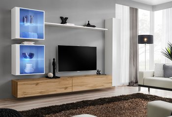 Комплект мебели в гостиную ASM Switch XVIII WWT SW 18 Белый/Дуб Вотан из Польши