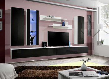 Комплект мебели в гостиную ASM FLY E 23 WS FY E4 Белый матовый/Черный глянцевый из Польши