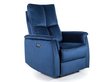 Кресло с бархатной обивкой с откидной спинкой NEPTUN Signal - темно-синий Bluvel 86 Польша