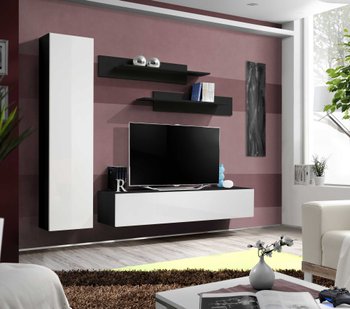 Комплект мебели в гостиную ASM FLY G 23 ZW FY G1 Черный матовый/Белый глянцевый из Польши
