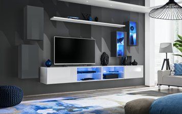 Комплект мебели в гостиную ASM Switch XXV 27 GW SW25, графит матовый, графит глянцевый, белый матовый, белый глянцевый фото - artos.in.ua