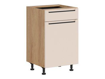Тумба кухонная нижняя BRW Iris 50 &mdash; дуб хикори, левое открывание, 1 ящик, тихое закрывание фото - artos.in.ua
