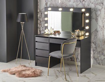 Туалетний столик HOLLYWOOD XL чорний фото - artos.in.ua
