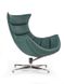 Крісло для відпочинку в вітальню, спальню Luxor сталь сірий / шкіра натуральна темно-зелений Halmar Польща