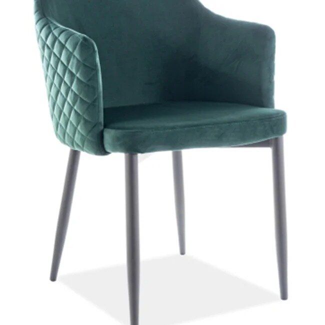Кухонний стілець ASTOR SIGNAL зелений велюр на металевих ніжках.