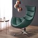 Кресло для отдыха в гостиную, спальню Luxor сталь серый/кожа натуральная темно-зеленый Halmar Польша