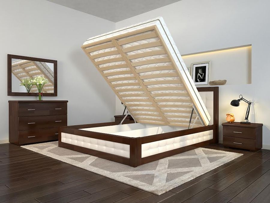 Двоспальне ліжко з підйомним механізмом Рената М ARBOR DREV Білий