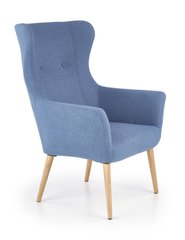 Мягкие кресла фото Кресло для отдыха в гостиную, спальню Cotto натуральное дерево/ткань синий Halmar Польша - artos.in.ua