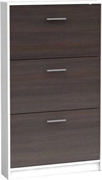 Тумба для обуви BRW Nepo Plus S435-SFB3K-BI/WE, белый, венге фото - artos.in.ua