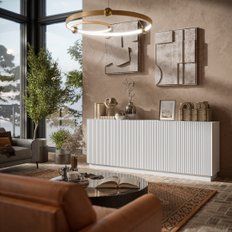 Комод в гостиную Liverti 200 Cama с полками белый фото - artos.in.ua
