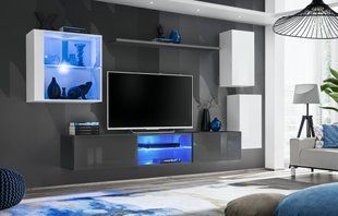 Комплект мебели в гостиную ASM Switch XXIII 27 WG SW 23 Белый матовый/Белый глянцевый/Графит матовый/Графит глянцевый из Польши фото - artos.in.ua