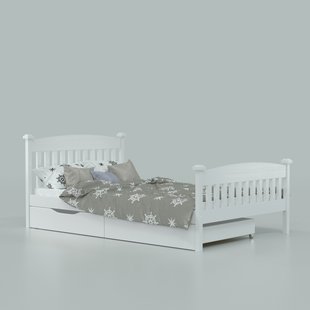 Півтораспальна ліжко в дитячу ФІБІ LUNA білий фото - artos.in.ua