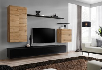 Комплект мебели в гостиную ASM Switch II SWT SW 2 Черный/Дуб Вотан из Польши