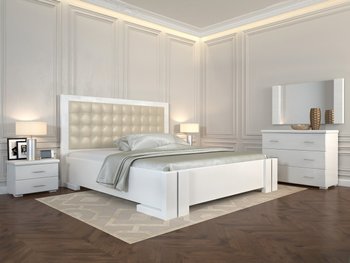 Двуспальная кровать в спальню Амбер ARBOR DREV белая