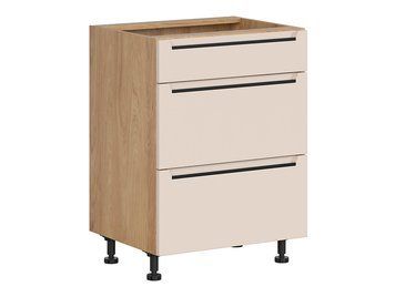 Тумба кухонная нижняя BRW Iris 60 &mdash; дуб хикори, 2 ящика, тихое закрывание фото - artos.in.ua