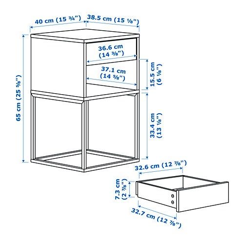 ІКЕА Приліжкова тумбочка VIKHAMMER ВІКХАММЕР, 203.889.72 фото - artos.in.ua