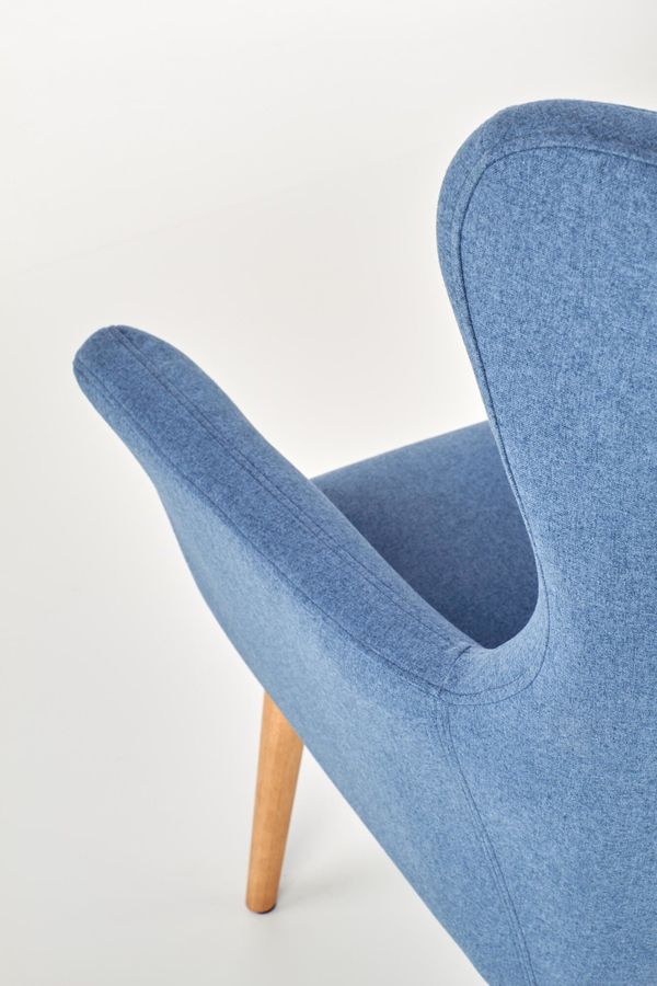 Крісло для відпочинку в вітальню, спальню Cotto натуральне дерево / тканину синій Halmar Польща