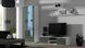 Модульные гостиные фото Средняя гостиная стенка CAMA SOHO 11 с тумбой тв 192x220x43 Серый мат/Серый глянец с подсветкой 16 цветов ПОЛЬША - artos.in.ua