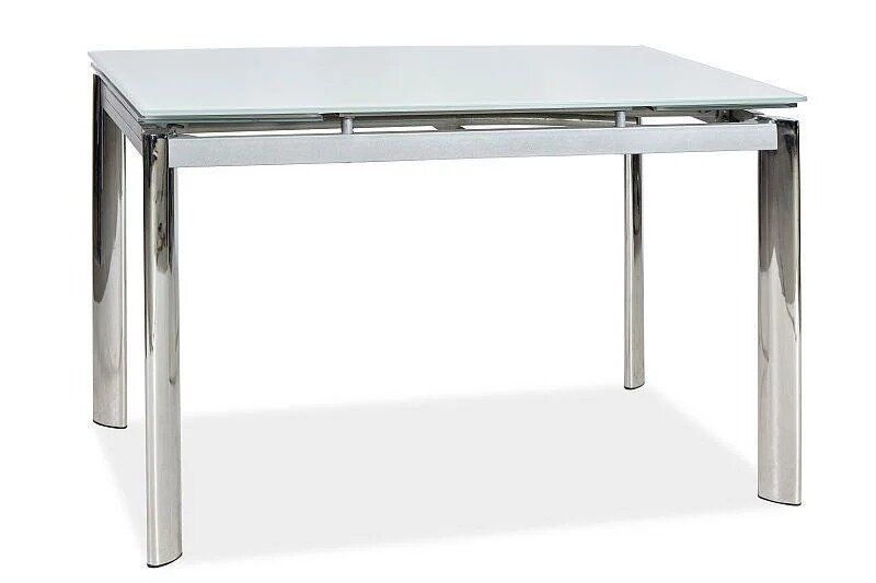 Белый кухонный раскладной стол GD-020 120-180x80см SIGNAL на хромированных ножках Польша