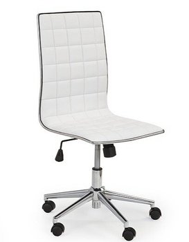 Крісло офісне Tirol механізм Tilt, хромований метал / екошкіра білий Halmar Польща