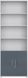 Стелаж BRW Office Lux Світло-сіре / графітове скло без підсвітки