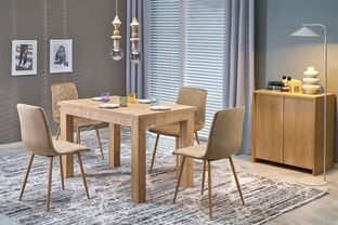 Стіл обідній розкладний GIZMO 120&ndash;160&times;75&times;79 см дуб артизан фото - artos.in.ua