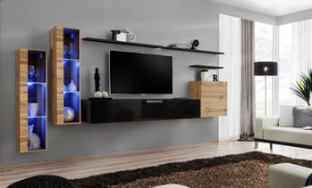 Комплект мебели в гостиную ASM Switch XI WTS SW 11 Дуб Вотан/Черный из Польши