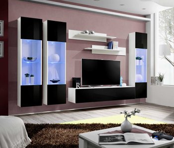 Комплект мебели в гостиную ASM FLY C 23 WS FY C3 Белый матовый/Черный глянцевый из Польши