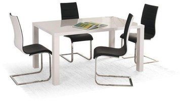 Обеденный стол RONALD 120-160x80 белый раскладной из МДФ фото - artos.in.ua