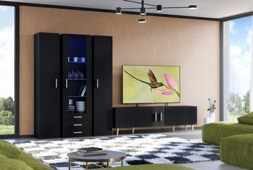 Стенка в гостиную Verona 4 Artos Design черная фото - artos.in.ua