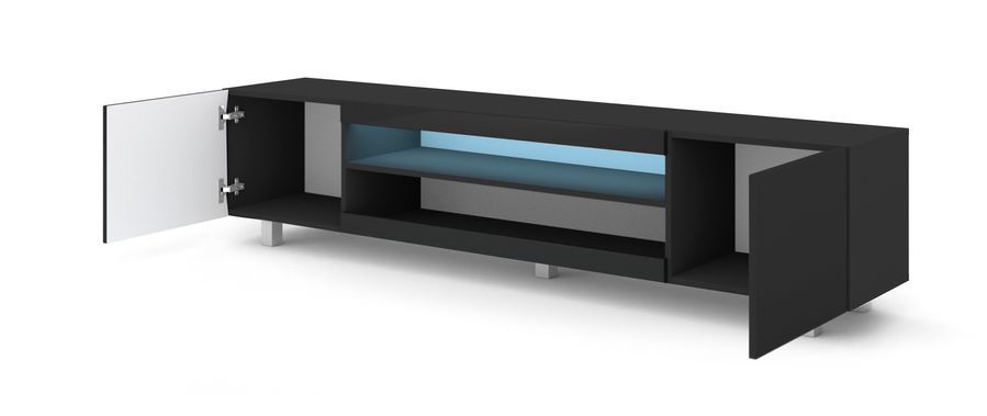 Тумба для вітальні KATE 189 чорний мат/чорний глянець BIM FURNITURE фото - artos.in.ua