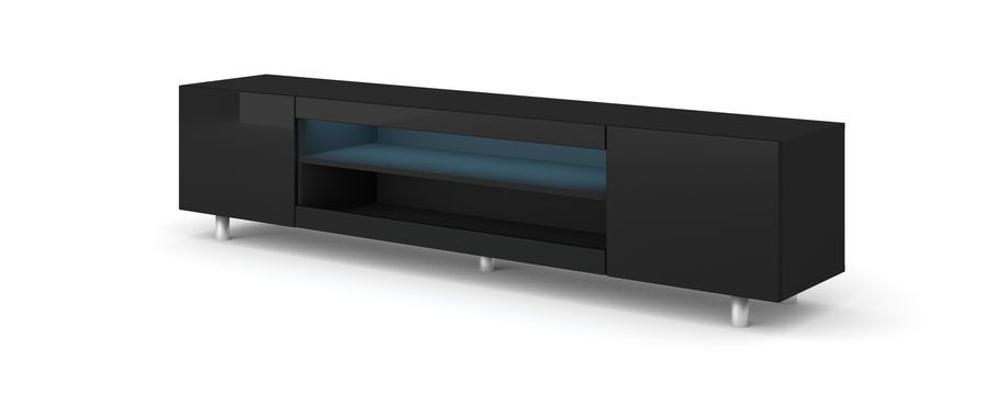 Тумба для вітальні KATE 189 чорний мат/чорний глянець BIM FURNITURE фото - artos.in.ua