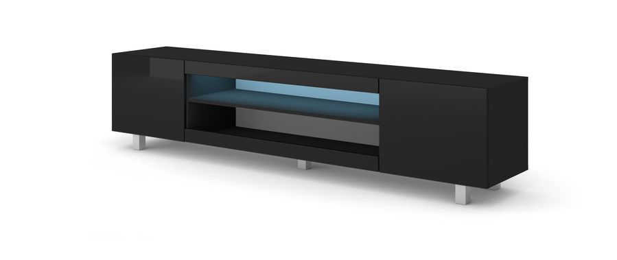 Тумба для вітальні KATE 189 чорний мат/чорний глянець BIM FURNITURE фото - artos.in.ua