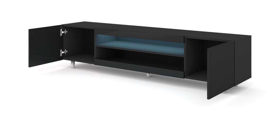 Тумба для вітальні KATE 189 чорний мат/чорний глянець BIM FURNITURE фото - artos.in.ua