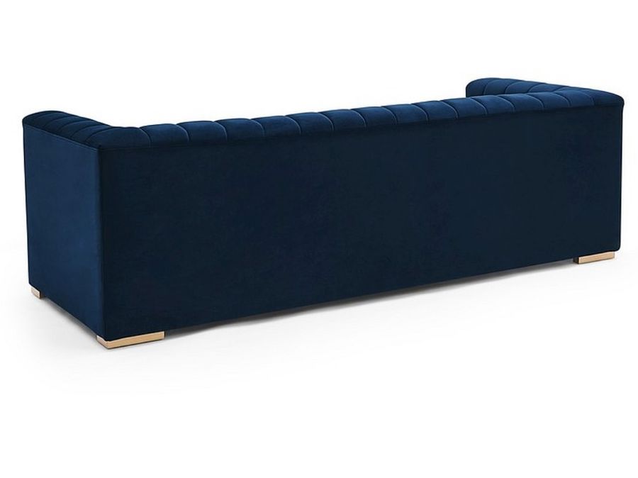 3-местный диван с бархатной обивкой VOGUE Signal - темно-синий/золотой Польша