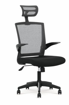Крісло офісне Valor механізм Tilt, пластик чорний / тканина чорний, сітка сірий Halmar Польща