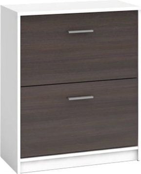 Тумба для обуви BRW Nepo Plus S435-SFB2K2-BI/WE, белый, венге фото - artos.in.ua