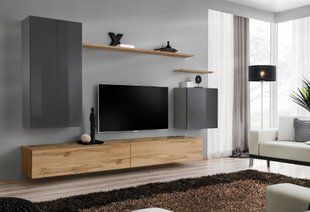 Комплект мебели в гостиную ASM Switch II GWT SW 2 Графит/Дуб Вотан из Польши фото - artos.in.ua