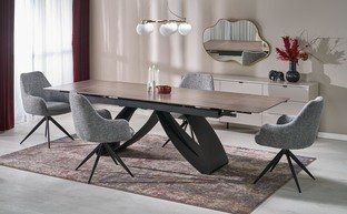 Стол обеденный раскладной HILARIO 180&ndash;260&times;90&times;75 см коричневый / орех фото - artos.in.ua
