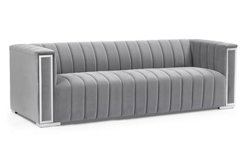 3-местный диван с бархатной обивкой VOGUE Signal - серый/серебристый Польша