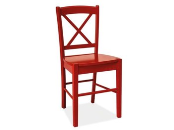 Дерев'яне крісло кухонне CD-56 SIGNAL червоне в сучасному стилі Польща