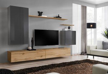 Комплект мебели в гостиную ASM Switch II GWT SW 2, графит, дуб Wotan фото - artos.in.ua