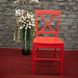 Дерев'яне крісло кухонне CD-56 SIGNAL червоне в сучасному стилі Польща