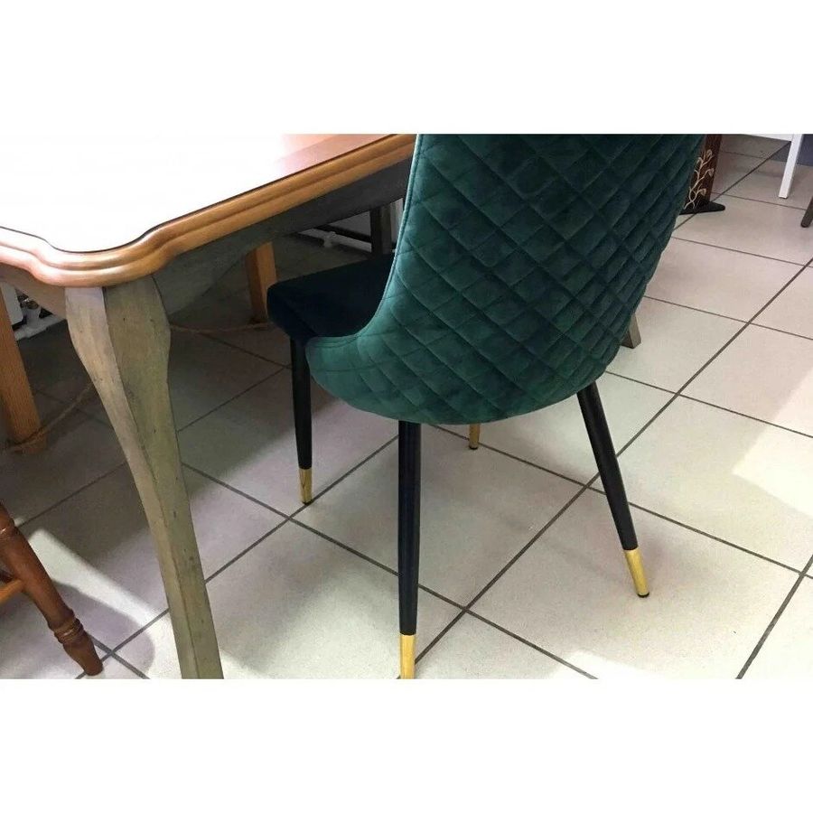 М'який кухонний стілець Piano SIGNAL зелений на металевих ніжках Польща