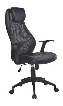 Кресло офисное Torino механизм Tilt, пластик черный/экокожа, сетка черный Halmar Польша