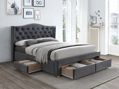 Двоспальні ліжка фото Двоспальне ліжко з висувними ящиками Aspen II 160 x 200 SIGNAL сірий Польща - artos.in.ua